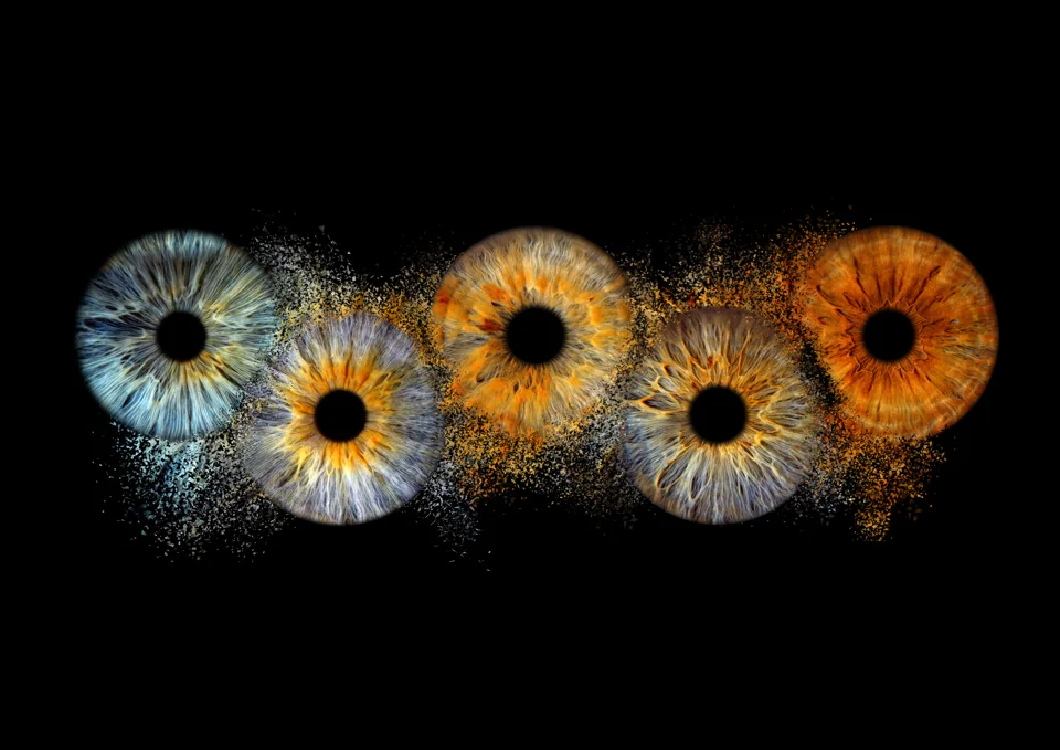 Individuelle Iris-Collage: Familie · Fünf